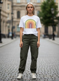 Retro Rainbow Garment Dyed Heavyweight Cotton T-Shirt