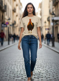 Organic Rising Sun Rooster T-Shirt
