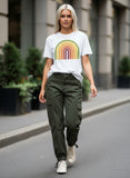 Retro Rainbow Garment Dyed Heavyweight Cotton T-Shirt