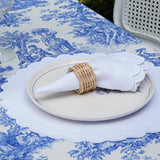 LILY WHITE ROUND FABRIC PLACEMAT & NAPKIN SET (Set Of 4)