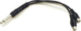 Y Cable, 1/4-In Ts To Dual Rcaf