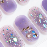 Purple Sparkle Gel Nails