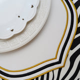 ZEAL WHITE BLACK & GOLD FAUX LEATHER PLACEMAT