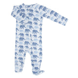 Blue Elephant Zipper Footie
