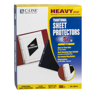 Traditional Polypropylene Sheet Protector, Heavyweight, 11 X 8 1/2, 50/Bx, 00010