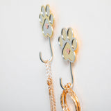 Love You Paw Print Mixed Metal Hook - Set of 2