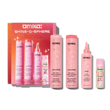 Amika Shine-O-Sphere Kit - Mirrorball Shampoo 9.2oz Mirrorball Conditioner 9.2oz Flash Mask 6.7oz Top Gloss Spray 1oz