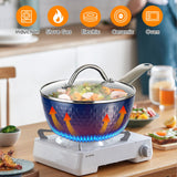 CasaFoyer 18cm Induction Saucepan with Lid - 1.5L Non-Stick Milk Pan