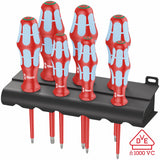 Wera VDE Insulated Stainless Steel TORX Screwdriver Set with Rack (7 Piece Set)