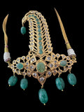DJTK363 Hyderabadi sarpech in emeralds ( READY TO SHIP )