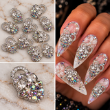 Queen - Nail Charms 10pc - #394 Silver Iridescent Skulls
