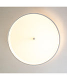Moderne Flush Mount Conversion Kit 18"w White Linen Shallow Drum Lampshade