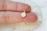14K Gold Tiny Miraculous Medal Necklace