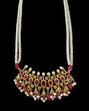 PS557 Hyderabadi / Nizami tirmani in fresh water pearls with chandbali( READY TO SHIP )