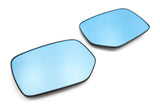 OLM Wide Angle Convex Mirrors with Turn Signals / Blind Spot Detection LED / Defrosters (Blue) - 2015-2021 WRX STI