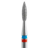 STALEKS Diamond Nail Drill Bit DUO Pointed Flame FA11RB021/8, Red-Blue, 2.1/8mm