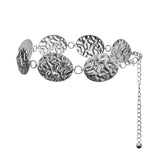 Hammered Metal Western Oversized Concho Chain Belt