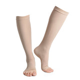 Open-Toe Knee-High Compression Socks, 20-30 mmHg