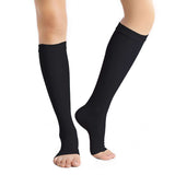 Open-Toe Knee-High Compression Socks, 20-30 mmHg