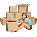 10-Pack: Medium Moving Boxes with Handles (Refurbished)