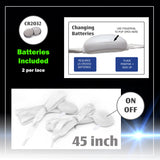 7 Color Strobe LED Light Up Shoe Laces Flashing Glow in the Dark White Tie Shoelaces for Sneakers, Skates, 45 inch