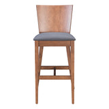 Ambrose Barstool (Set Of 2) Walnut And Gray