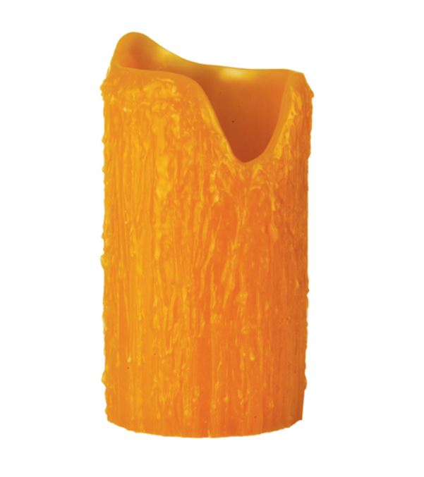 4W X 8H Poly Resin Honey Amber Uneven Top Candle Cover