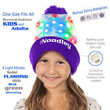 Purple LED Gloves, Light Up Shoe laces and Lighted Beanie Pom Hat Gift Set for Boys and Girls Kids Toys