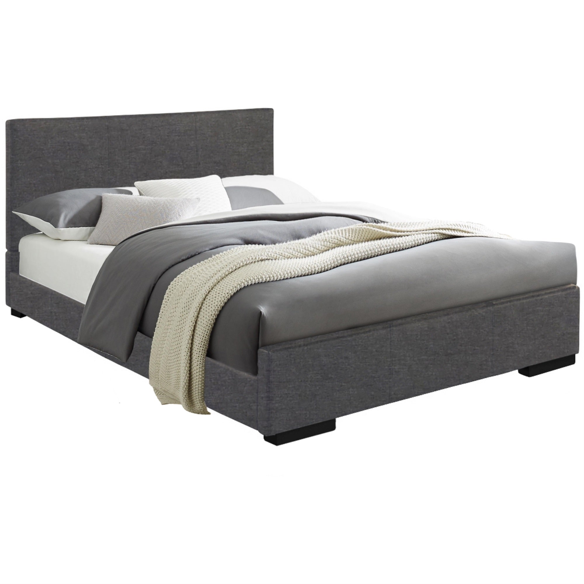 Abbey Platform Bed, Gray, King