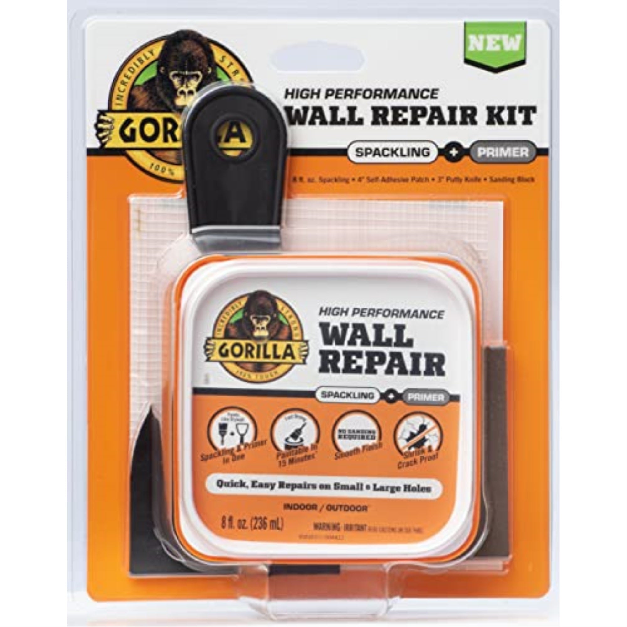 1024213 Wall Repair Kit 8Oz Gorilla White Wall Repair Kit 8 Oz (Pack Of 1)