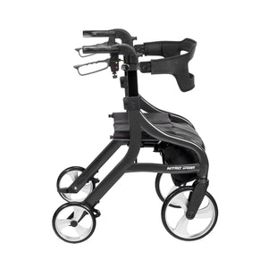Nitro Sprint Rollator Rolling Walker, Hemi Height, Black