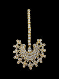 DJET97 Subhana gold plated chandbali earrings tika set -clear ( READY TO SHIP )