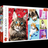Trefl 1000 Piece Jigsaw Puzzle, Happy Cats