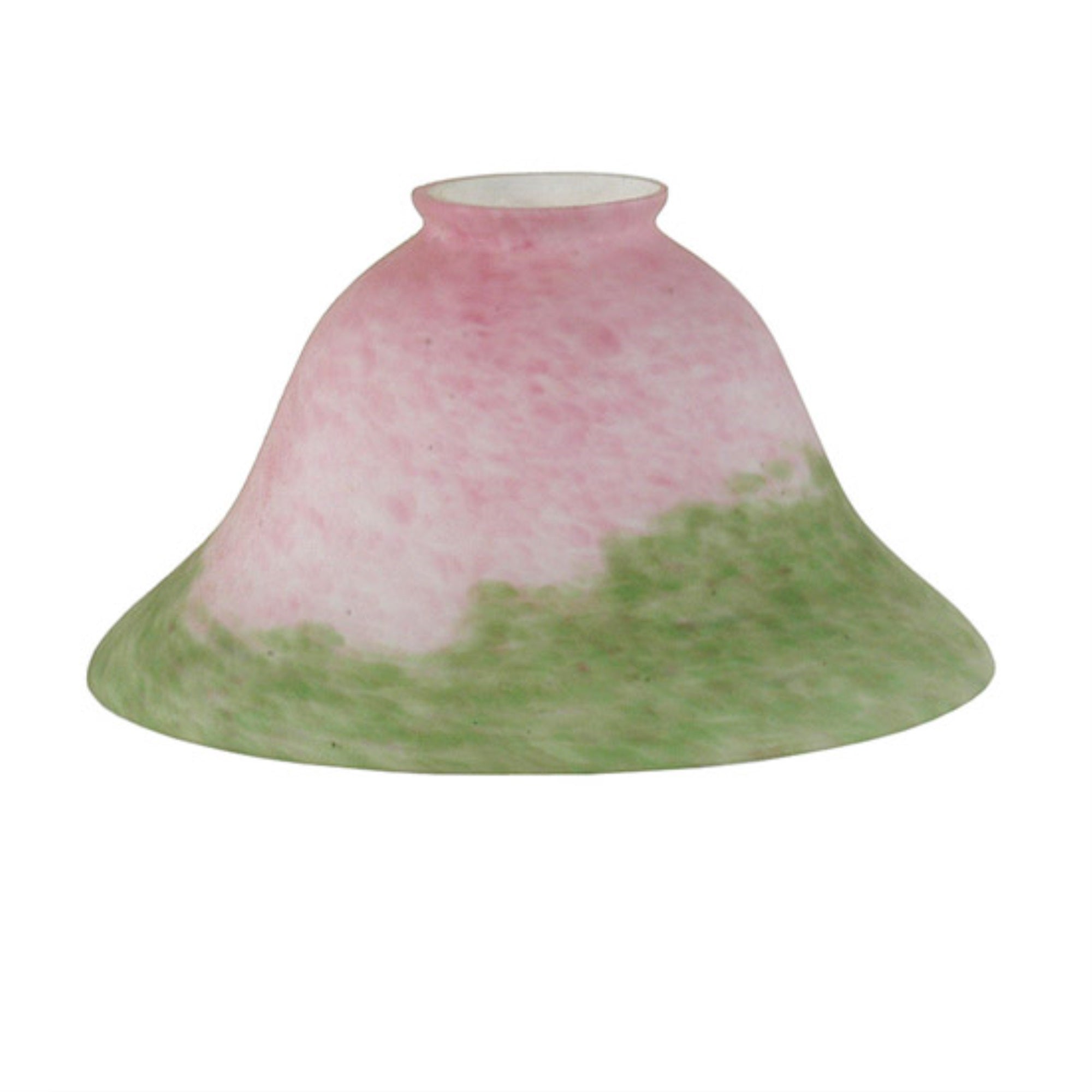 7.5W Pink/Green Pate-De-Verre Bell Shade