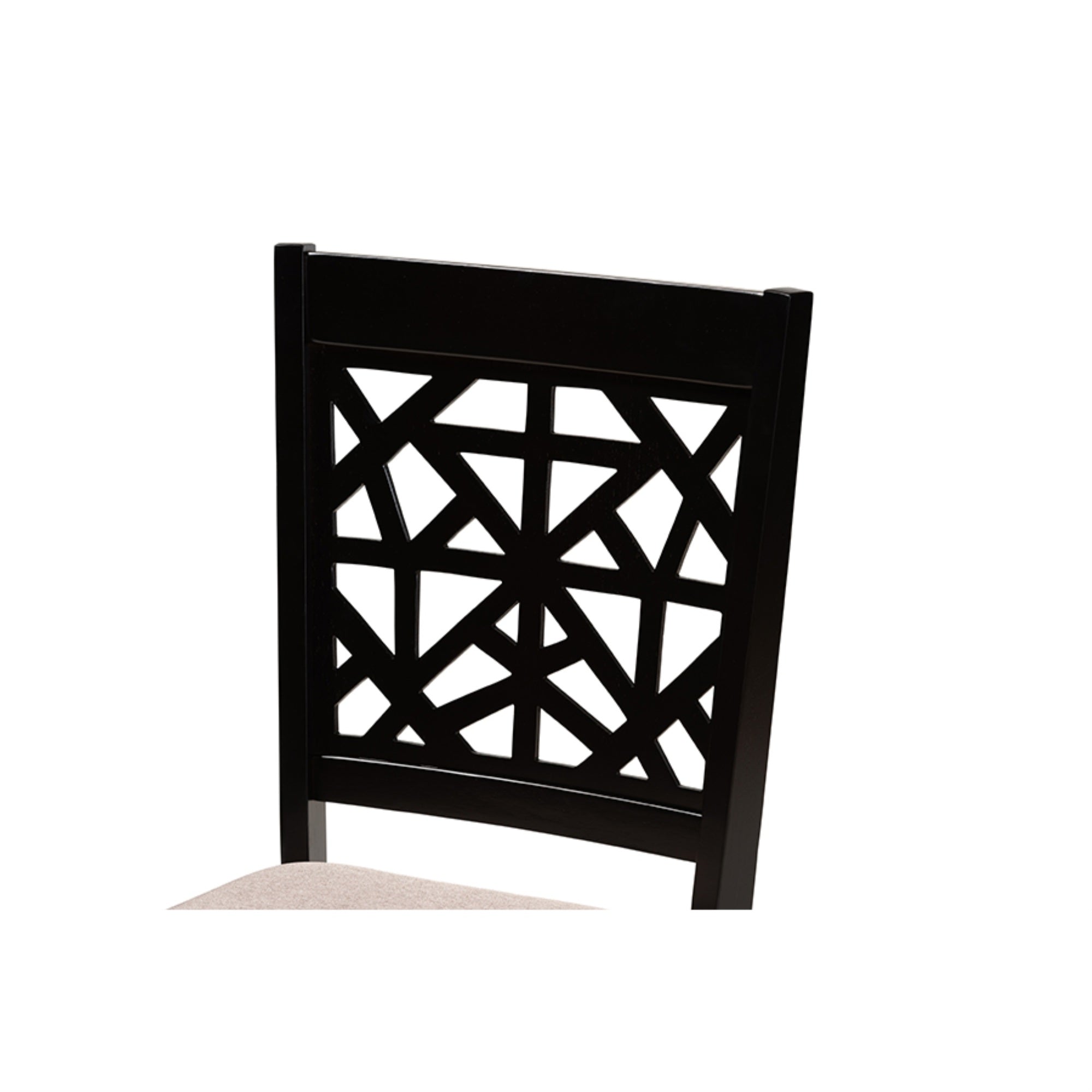 Baxton Studio Jackson Modern And Contemporary Sand Fabric Upholstered And Espresso Brown Finished Wood 4-Piece Dining Chair Set