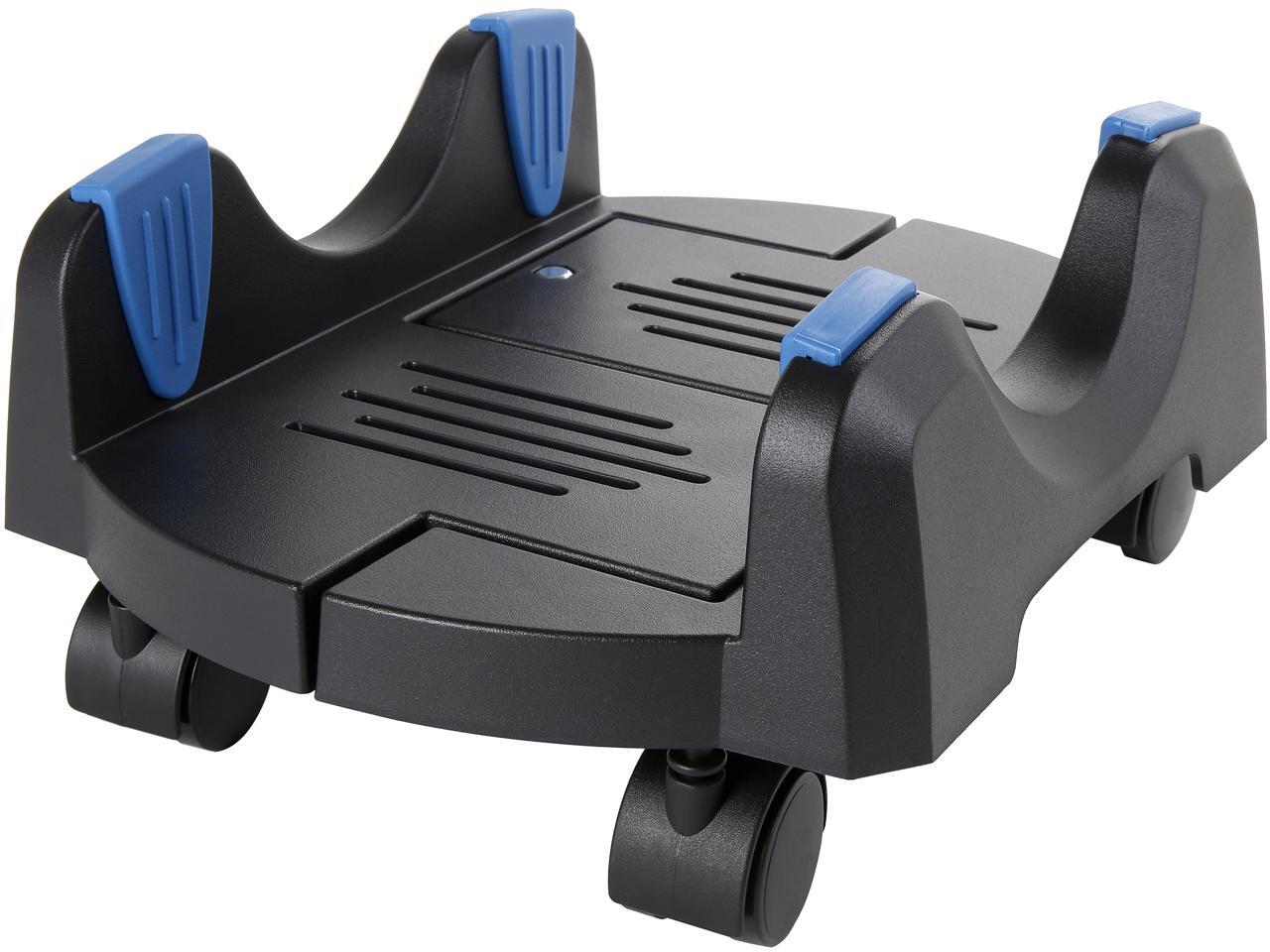I/O Crest Plastic Computer Floor Stand For Atx Case With Adjustable Width From 6.9' To 12' With Locking Caster Wheels