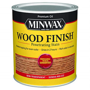 1109453 Stain Minwax Qt Sedo Red Minwax Wood Finish Semi-Transparent Sedona Red Oil-Based Penetrating Wood Stain 1 Qt (Pack Of 4