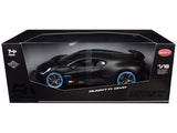 Bugatti Divo Carbon Fiber with Blue Accents Carbon Series Bburago 50th Anniversary 1/18 Diecast Model Car by Bburago