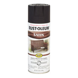 SPRAYPAINT SATN BLK 12OZ (Pack of 6)