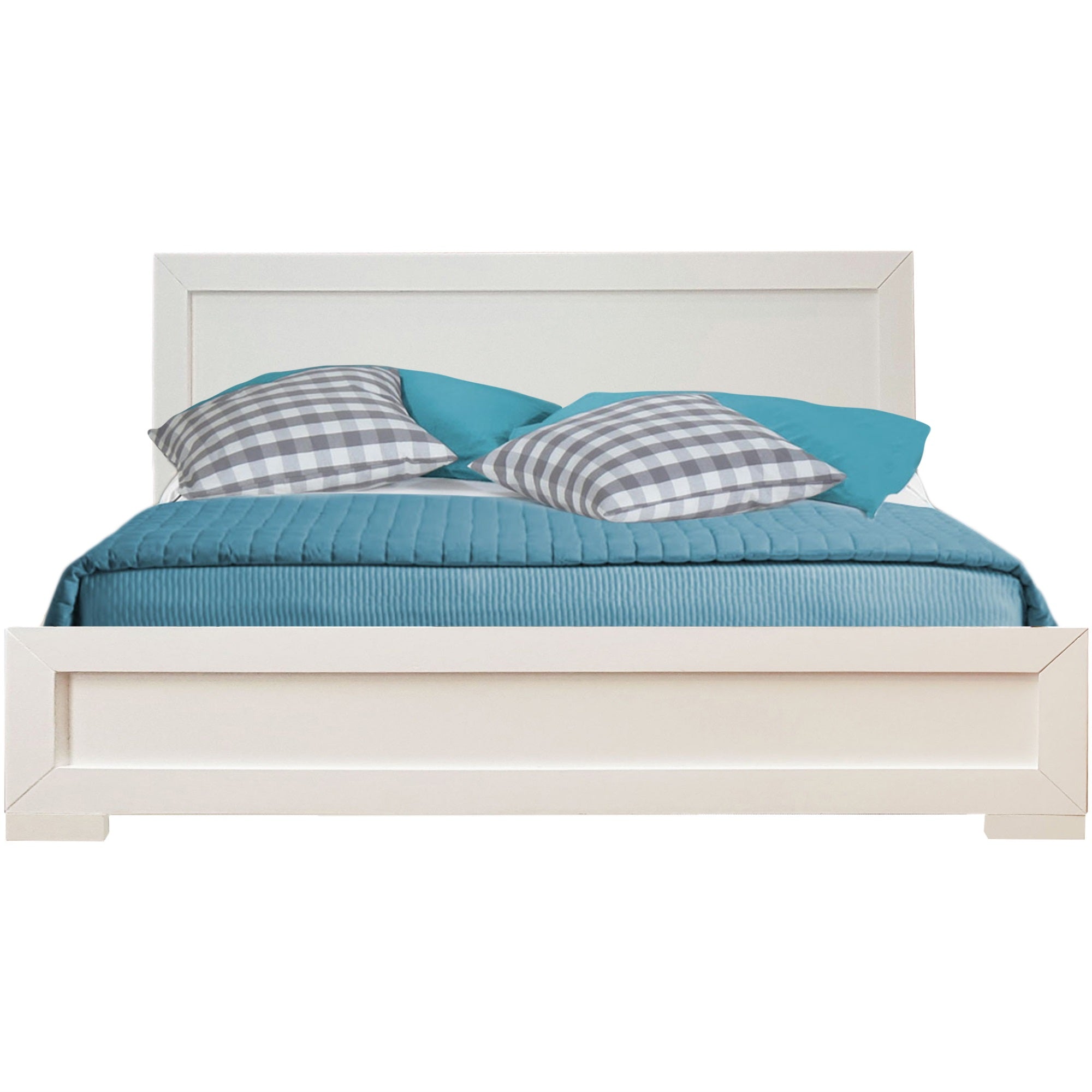 Oxford Platform Bed, White, King