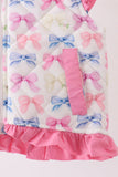 Hot pink bow ruffle vest
