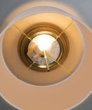 16"W Moderne Flush Mount Conversion Kit White Linen Drum Lampshade
