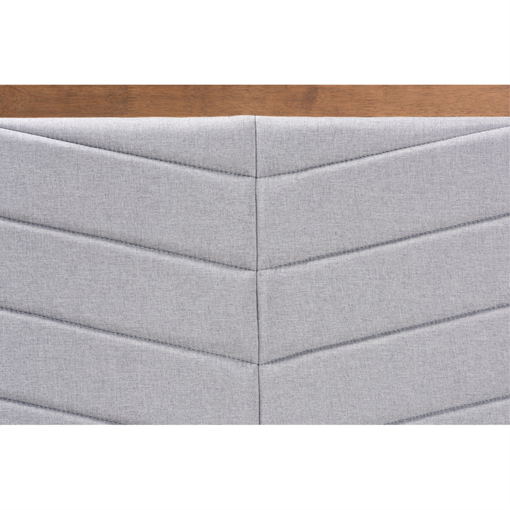 Baxton Studio Iden Modern And Contemporary Light Grey Fabric Upholstered And Walnut Brown Finished Wood Queen Size Headboard