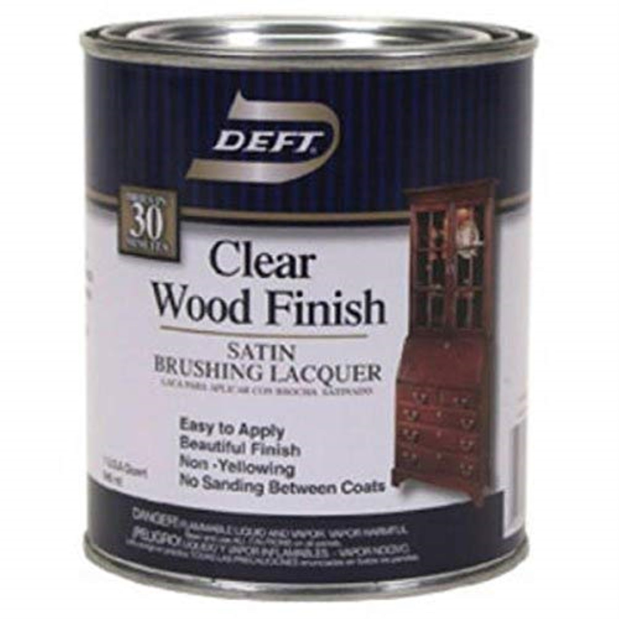 1198191 Lacquer Deft Satin Qt Deft Satin Clear Oil-Based Brushing Lacquer 1 Qt (Pack Of 4)