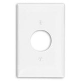 single Receptacle 1-Gang Mid-Size Wallplate, White