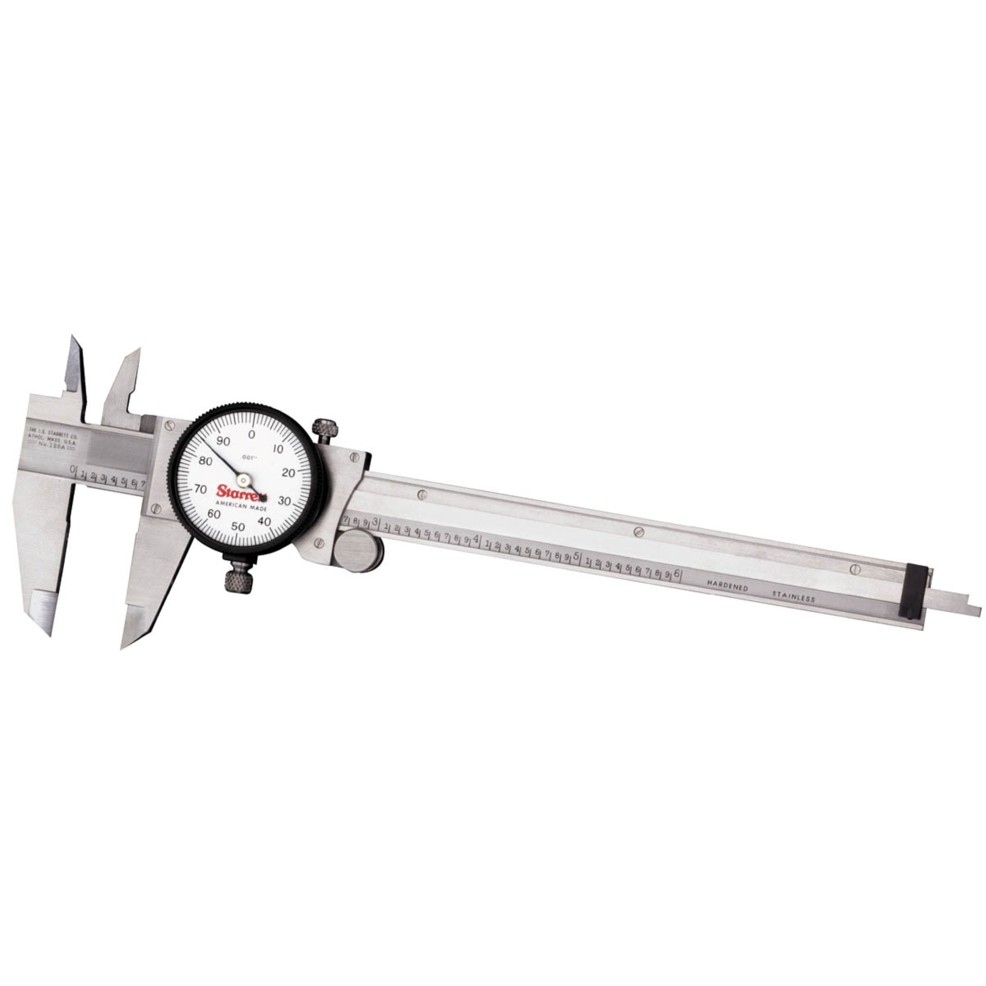 120A-6 Dial Caliper, Hardened Stainless Steel, 0-6'' Range, .001'' Graduations
