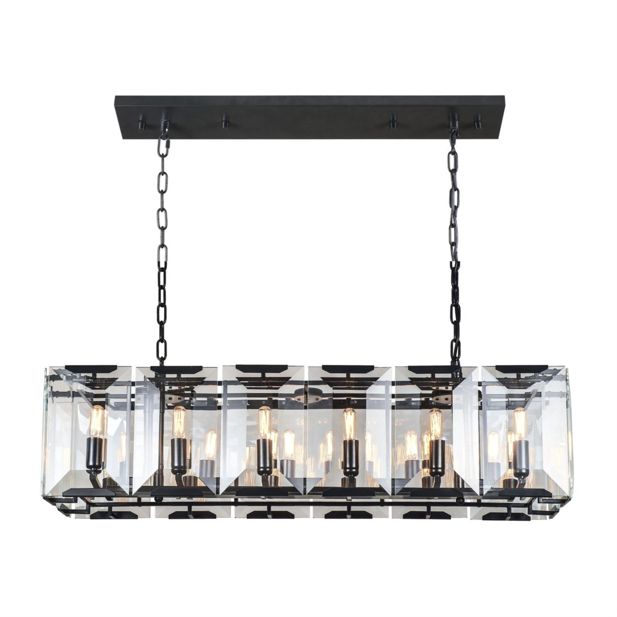 1212 Monaco Collection Pendant Lamp L:40In W:13In H:12In Lt:12 Flat Black (Matte) Finish