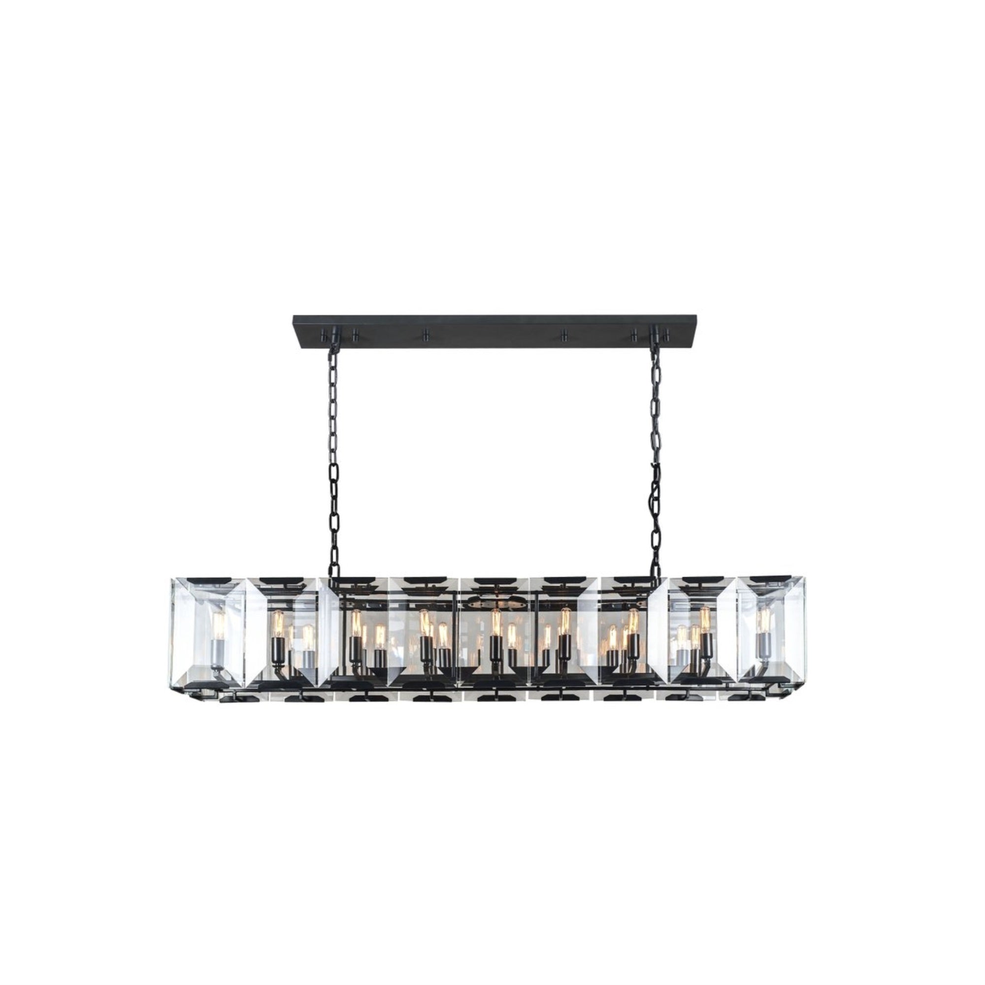 1212 Monaco Collection Pendant Lamp L:62In W:13In H:12In Lt:18 Flat Black (Matte) Finish