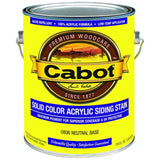 1213776 Cabot Sc Acr Ss Neut Gal Cabot 800 Series Solid Tintable Satin Neutral Base Acrylic Siding Stain 1 Gal (Pack Of 4)