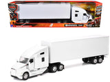 Kenworth T680 Truck White with Dry Van Trailer White Long Haul Trucker Series 1/32 Diecast Model by New Ray